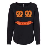 Oktoberfest Pretzel Sausage Smiley Face Womens California Wash Sweatshirt