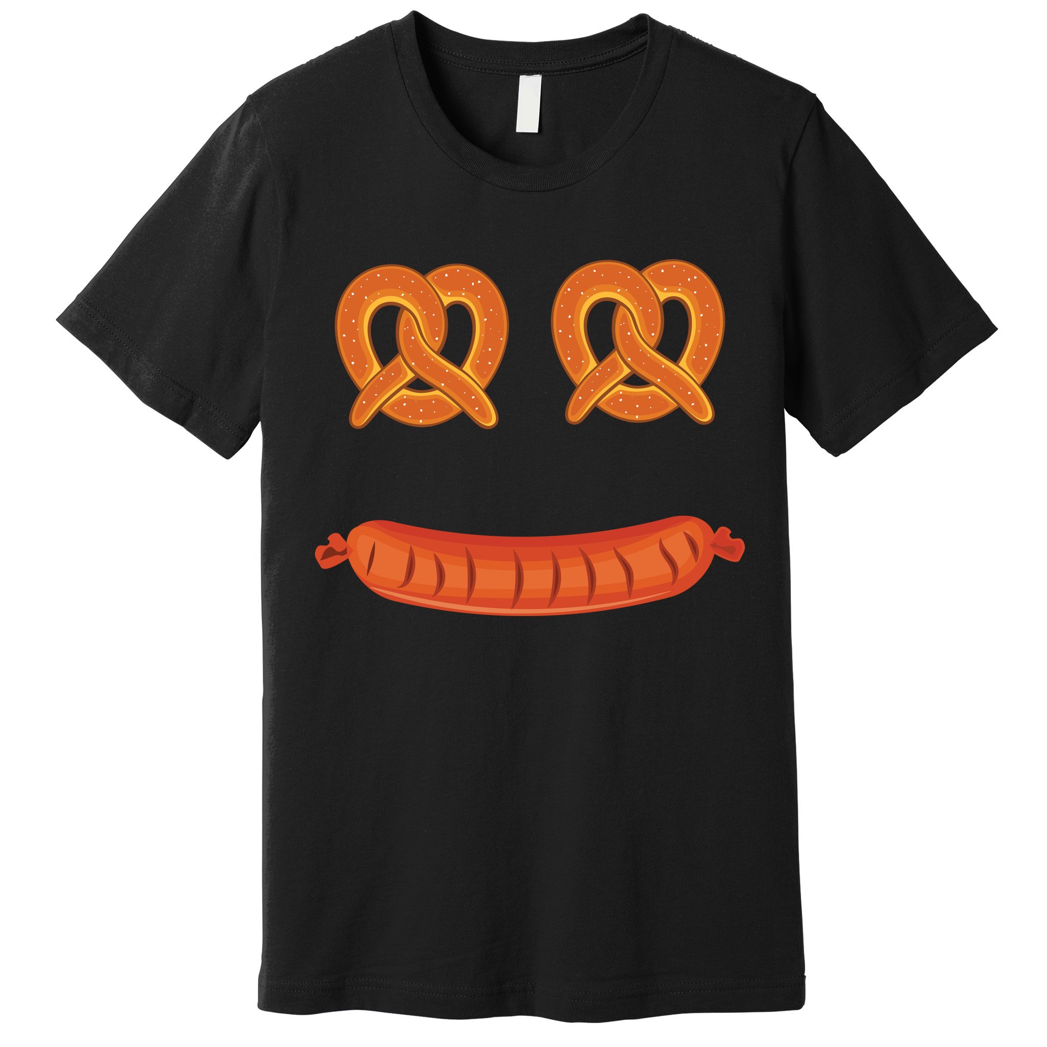 Oktoberfest Pretzel Sausage Smiley Face Premium T-Shirt