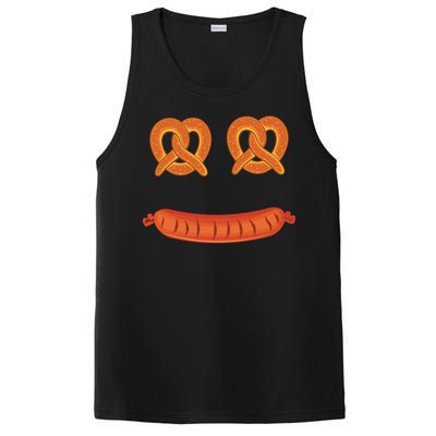 Oktoberfest Pretzel Sausage Smiley Face PosiCharge Competitor Tank