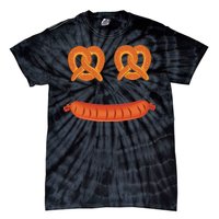 Oktoberfest Pretzel Sausage Smiley Face Tie-Dye T-Shirt