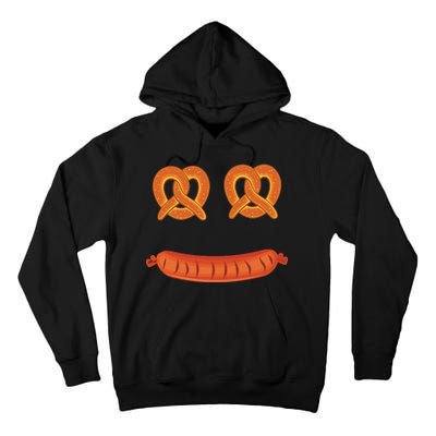 Oktoberfest Pretzel Sausage Smiley Face Tall Hoodie