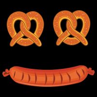 Oktoberfest Pretzel Sausage Smiley Face Visor