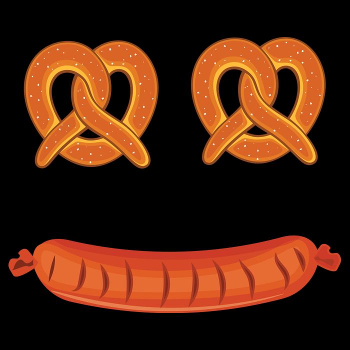Oktoberfest Pretzel Sausage Smiley Face Visor