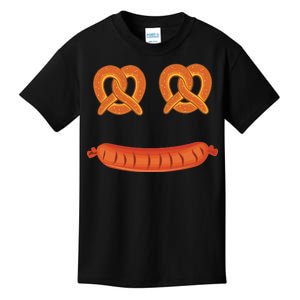 Oktoberfest Pretzel Sausage Smiley Face Kids T-Shirt