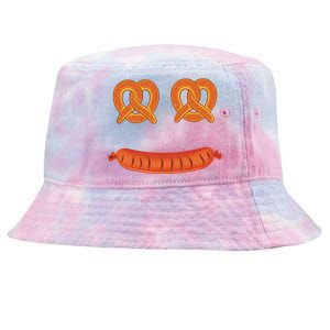 Oktoberfest Pretzel Sausage Smiley Face Tie-Dyed Bucket Hat