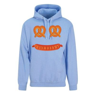 Oktoberfest Pretzel Sausage Smiley Face Unisex Surf Hoodie