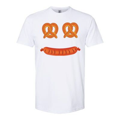 Oktoberfest Pretzel Sausage Smiley Face Softstyle CVC T-Shirt