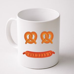 Oktoberfest Pretzel Sausage Smiley Face Coffee Mug