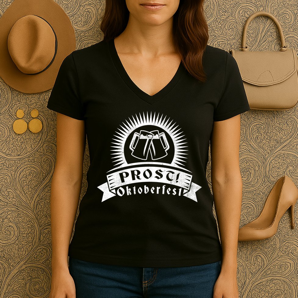 Oktoberfest Prost Women's V-Neck T-Shirt
