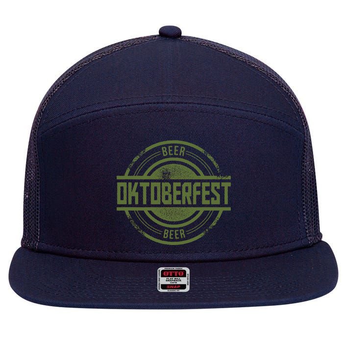 Oktoberfest Vintage Beer Logo 7 Panel Mesh Trucker Snapback Hat