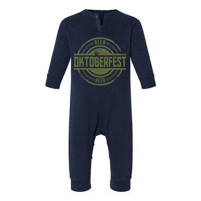 Oktoberfest Vintage Beer Logo Infant Fleece One Piece