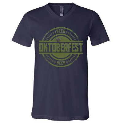 Oktoberfest Vintage Beer Logo V-Neck T-Shirt