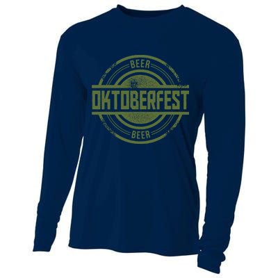 Oktoberfest Vintage Beer Logo Cooling Performance Long Sleeve Crew