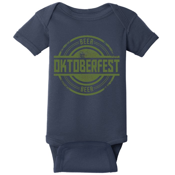 Oktoberfest Vintage Beer Logo Baby Bodysuit