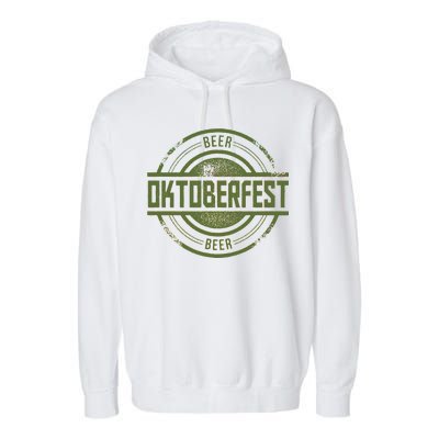 Oktoberfest Vintage Beer Logo Garment-Dyed Fleece Hoodie