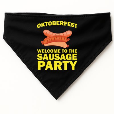 Oktoberfest Welcome To The Sausage Party USA-Made Doggie Bandana