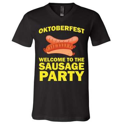 Oktoberfest Welcome To The Sausage Party V-Neck T-Shirt