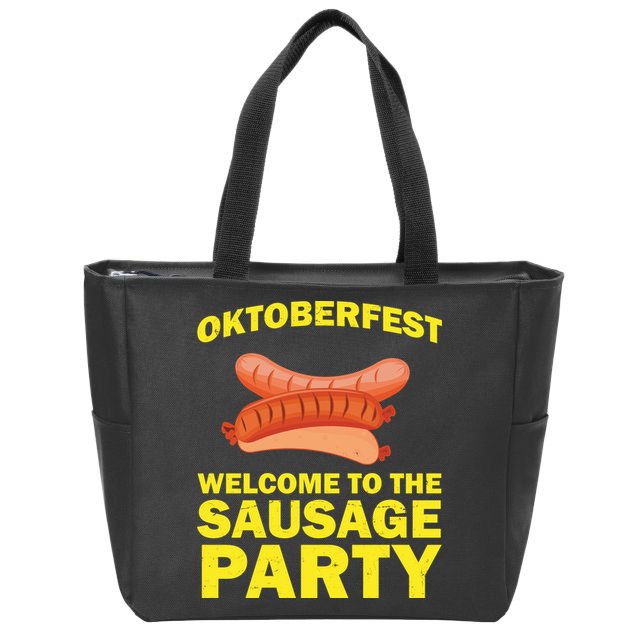 Oktoberfest Welcome To The Sausage Party Zip Tote Bag