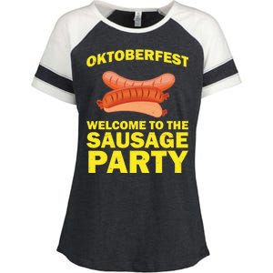 Oktoberfest Welcome To The Sausage Party Enza Ladies Jersey Colorblock Tee