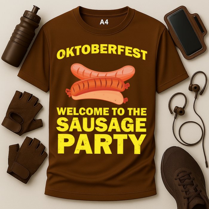 Oktoberfest Welcome To The Sausage Party Cooling Performance Crew T-Shirt