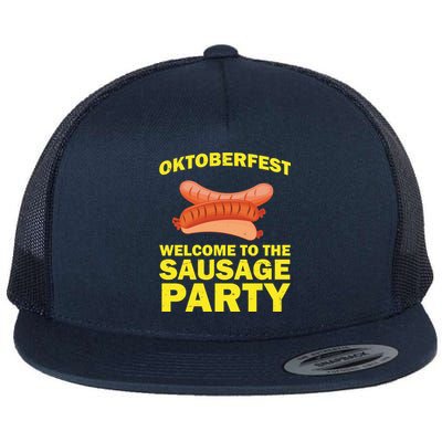 Oktoberfest Welcome To The Sausage Party Flat Bill Trucker Hat