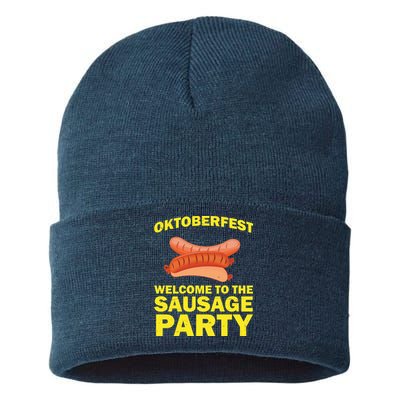 Oktoberfest Welcome To The Sausage Party Sustainable Knit Beanie