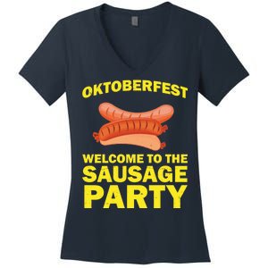 Oktoberfest Welcome To The Sausage Party Women's V-Neck T-Shirt