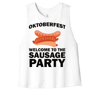 Oktoberfest Welcome To The Sausage Party Women's Racerback Cropped Tank