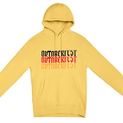 Oktoberfest Word Flag Logo Premium Pullover Hoodie