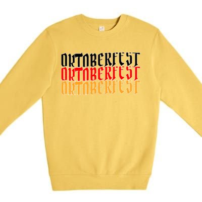 Oktoberfest Word Flag Logo Premium Crewneck Sweatshirt