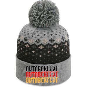 Oktoberfest Word Flag Logo The Baniff Cuffed Pom Beanie