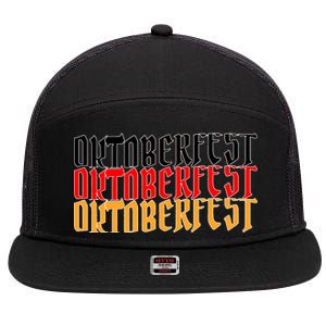 Oktoberfest Word Flag Logo 7 Panel Mesh Trucker Snapback Hat