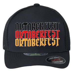 Oktoberfest Word Flag Logo Flexfit Unipanel Trucker Cap