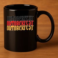 Oktoberfest Word Flag Logo 11oz C Handle Ceramic Mug