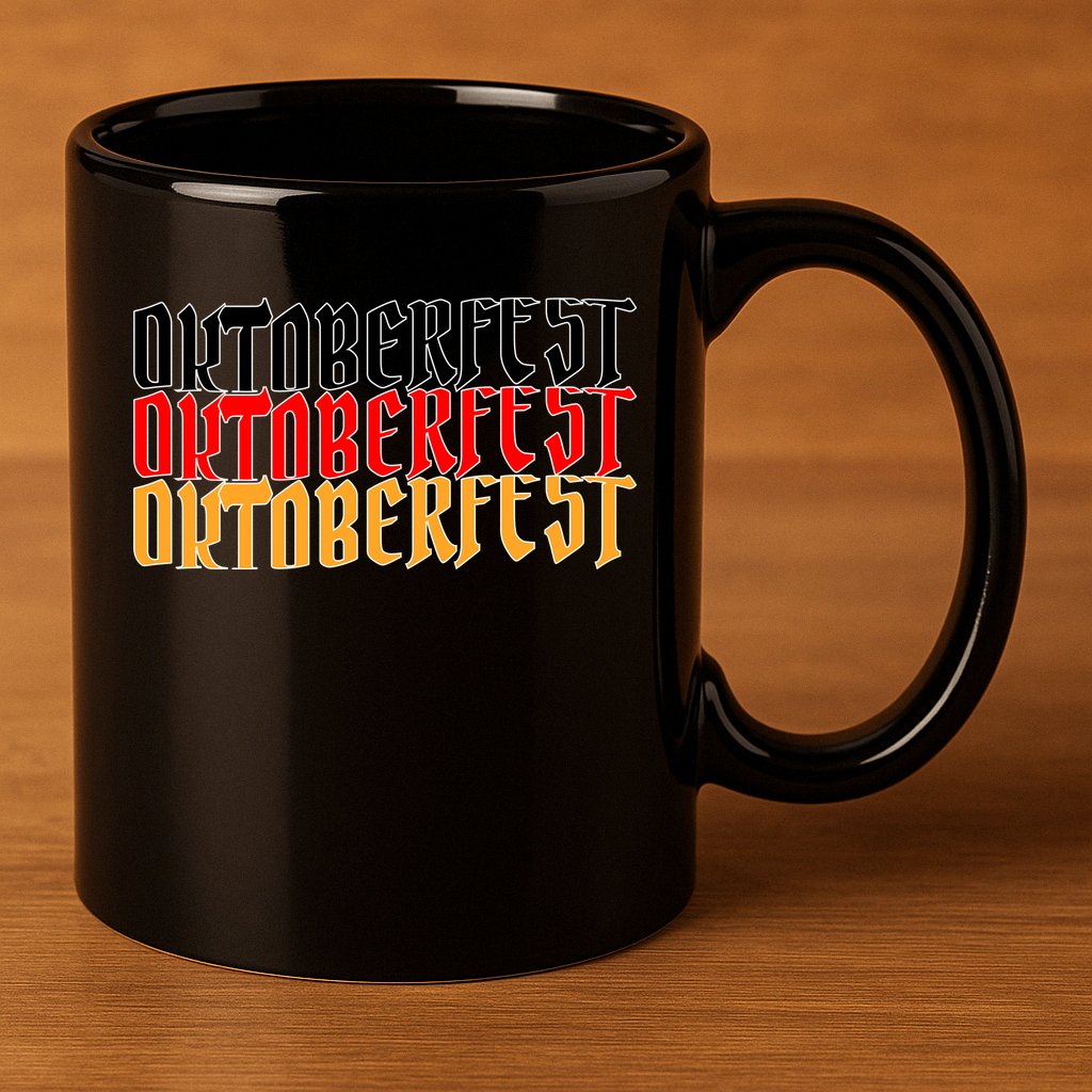 Oktoberfest Word Flag Logo 11oz C Handle Ceramic Mug