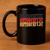 Oktoberfest Word Flag Logo 11oz C Handle Ceramic Mug