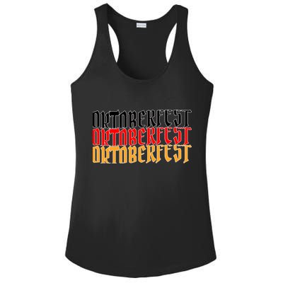 Oktoberfest Word Flag Logo Ladies PosiCharge Competitor Racerback Tank
