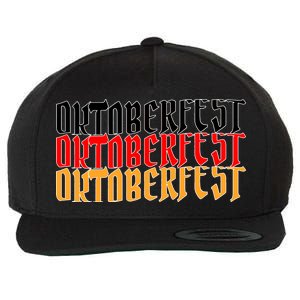 Oktoberfest Word Flag Logo Wool Snapback Cap