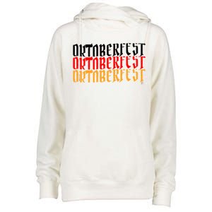 Oktoberfest Word Flag Logo Womens Funnel Neck Pullover Hood