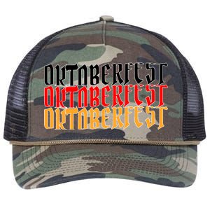 Oktoberfest Word Flag Logo Retro Rope Trucker Hat Cap