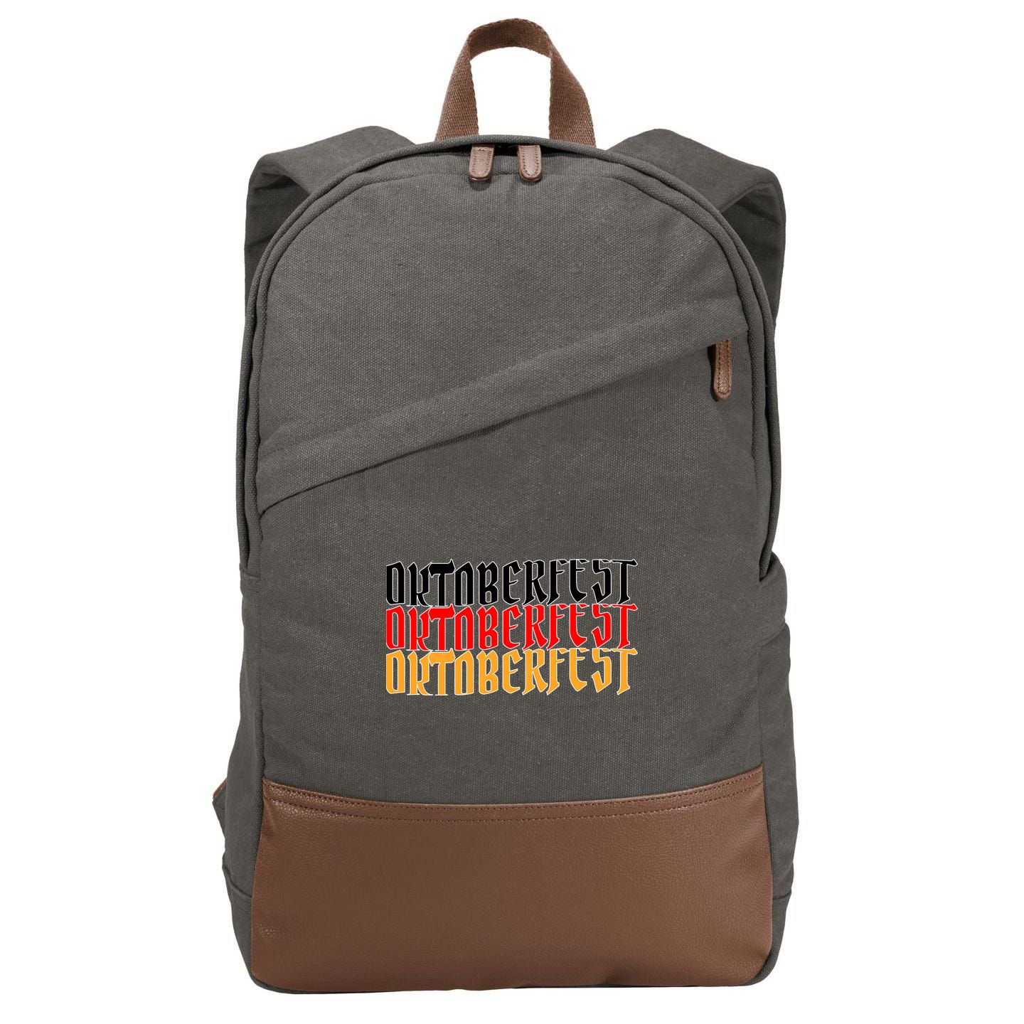 Oktoberfest Word Flag Logo Cotton Canvas Backpack