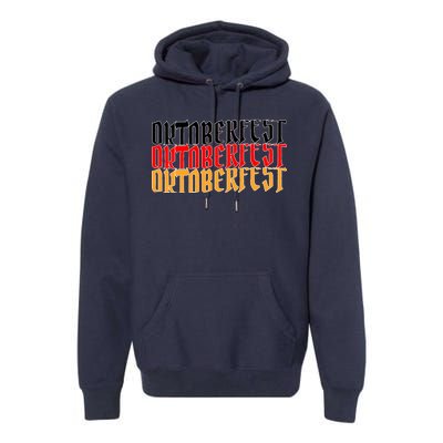 Oktoberfest Word Flag Logo Premium Hoodie