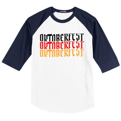 Oktoberfest Word Flag Logo Baseball Sleeve Shirt