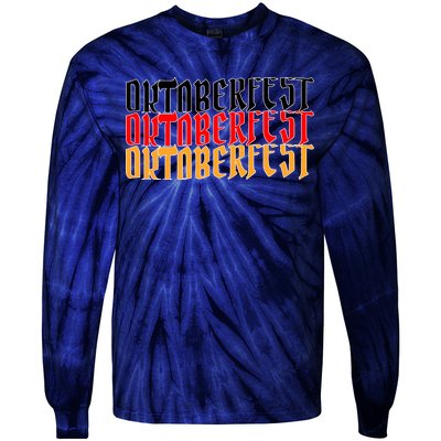 Oktoberfest Word Flag Logo Tie-Dye Long Sleeve Shirt