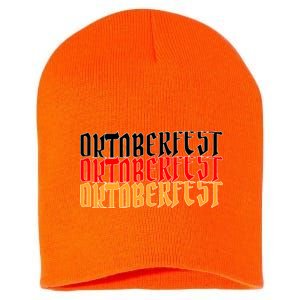 Oktoberfest Word Flag Logo Short Acrylic Beanie