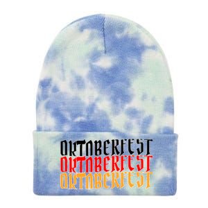 Oktoberfest Word Flag Logo Tie Dye 12in Knit Beanie