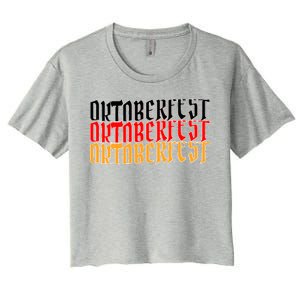 Oktoberfest Word Flag Logo Women's Crop Top Tee