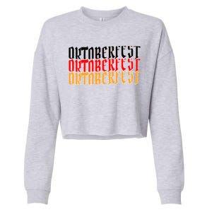 Oktoberfest Word Flag Logo Cropped Pullover Crew