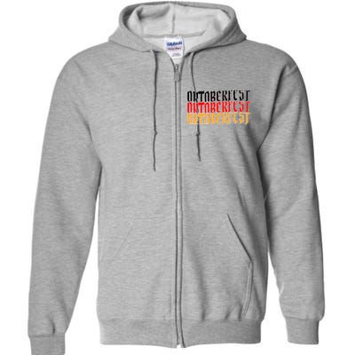 Oktoberfest Word Flag Logo Full Zip Hoodie