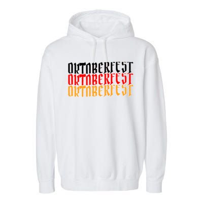 Oktoberfest Word Flag Logo Garment-Dyed Fleece Hoodie